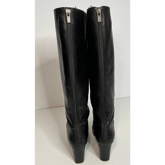 Cole Haan Black Leather Knee-high Boots, Back Zip Size 7 - Picture 5 of 6